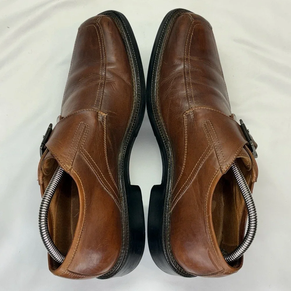 Vintage Johnston & Murphy Monkstrap Dress Shoes Mens US 9 M Brown Made In Italy